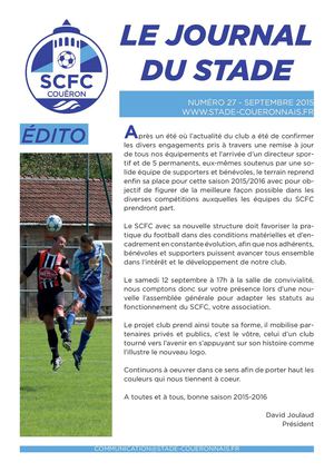 LE JOURNAL DU STADE - Septembre 2015