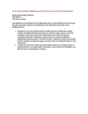 El Uso De Las Gráficas Estadísticas En Los Periódicos Que Circulan En Guatemala