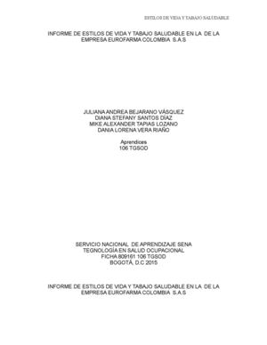 Informe De Estilos De Vida Y Tabajo Saludable