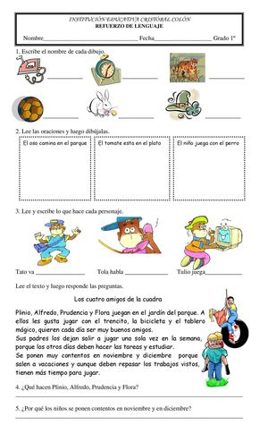 Talleres Refuerzos 1º Lengua Castellana