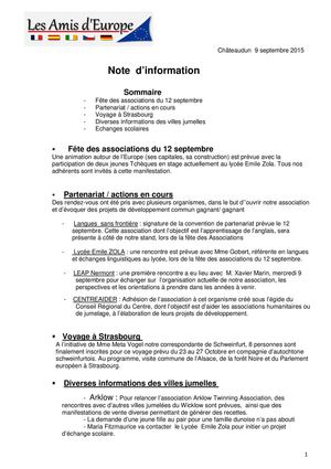 Note D'information