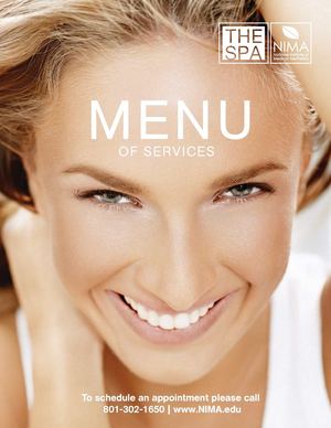 NIMA Spa Menu