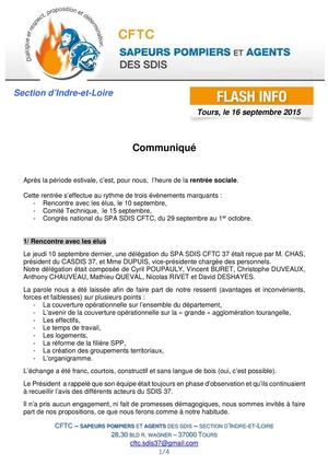 Communiqué 37 Du 16 Septembre 2015