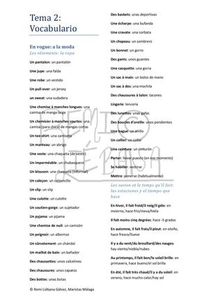 Tema 2 Vocabulario