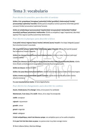 Tema 3 Vocabulario