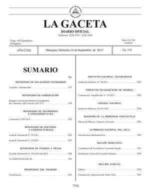 Gaceta No 174 Miércoles 16 De Septiembre De 2015