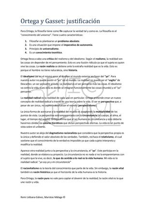 Ortega Y Gasset - Justificación