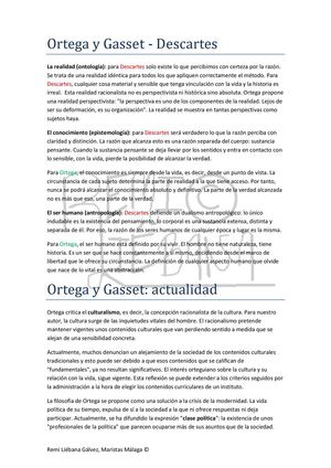 Ortega Y Gasset - Relación Y Actualidad
