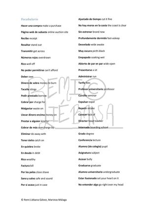 Vocabulario 2bach