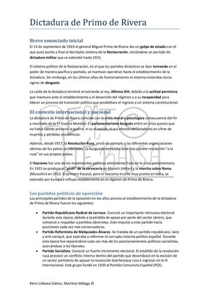 Dictadura De Primo De Rivera
