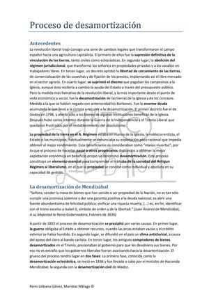 Proceso De Desamortización