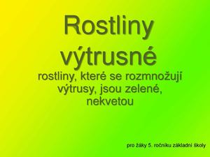 Výtrusné rostliny