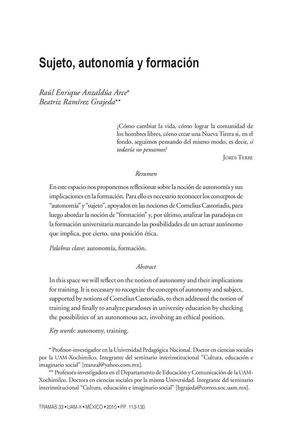El Sujeto Autonomo