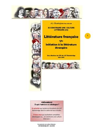 Se construire une culture littéraire (1/3)