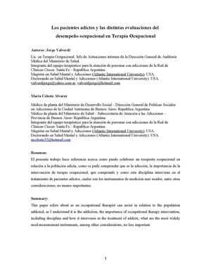 Los Pacientes Adictos Y Las Distintas Evaluaciones Del Desempeño