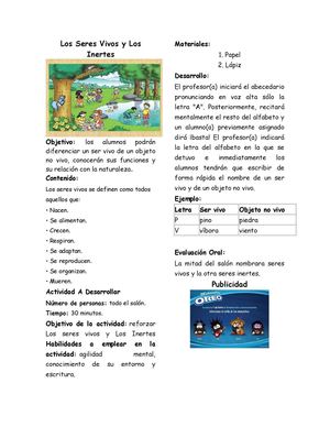 Seres Vivos e Inertes