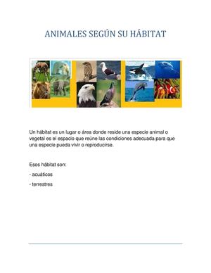 Animales Según Su Hábitat