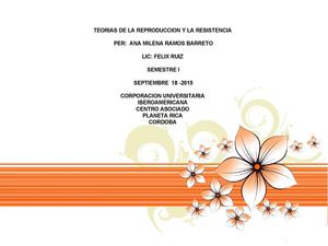 TEORIAS DE LA REPRODUCCION Y LA RESISTENCIA