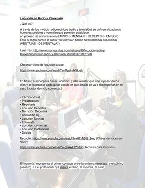 Locución en Radio y TV