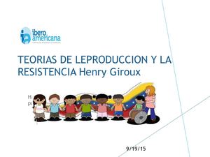 Teorías de las reproducción y la resistencia