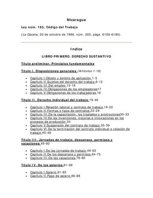 Codigo De Trabajo Nicaragua