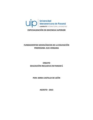Educación Inclusiva En Panamá Dora