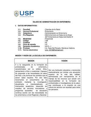 Silabo De Administracion  En Enfermeria 2015 I 15docx