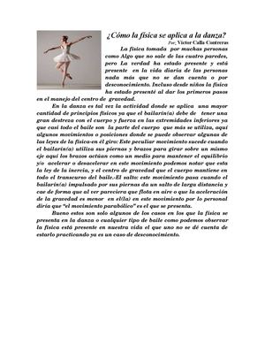 Cómo La Física Se Aplica A La Danza Consolidado