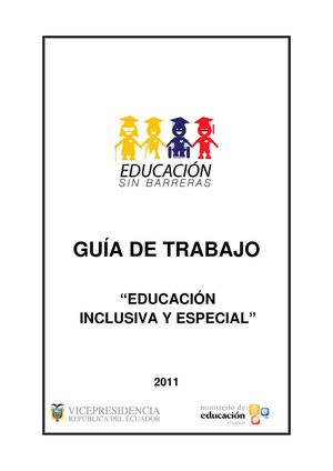 Guia De Trabajo Educacion Inclusiva