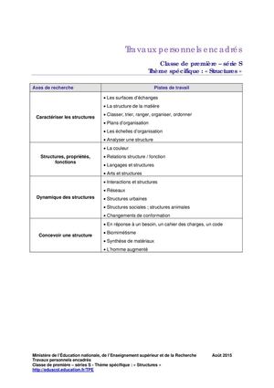 TPE 1ere S Structures