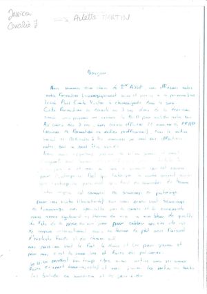 Correspondance avec Arlette