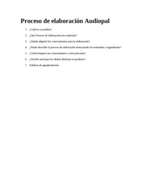Proceso De Elaboración Audiopal