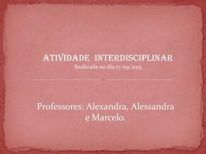 Atividade Interdisciplinar