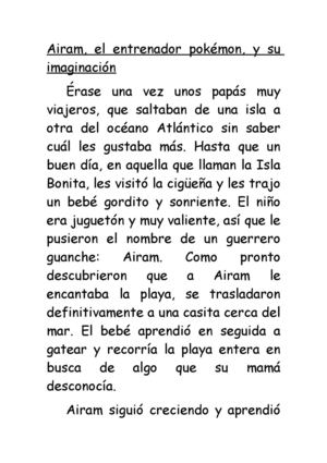 Airam, el entrenador pokémon, y su imaginación