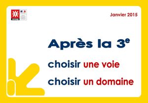 Après la 3e - choisir une voie, choisir un domaine