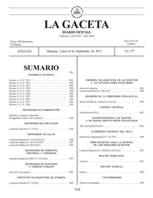 Gaceta No 177 Lunes 21 De Septiembre De 2015