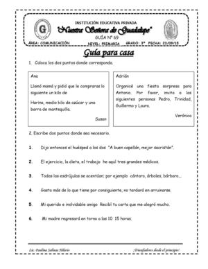 GUÍA PARA CASA DOS PUNTOS