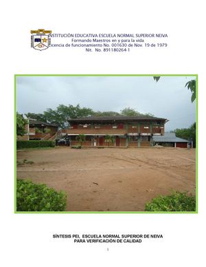 Sintesis P E I Y Plan De Estudios P F C Neiva