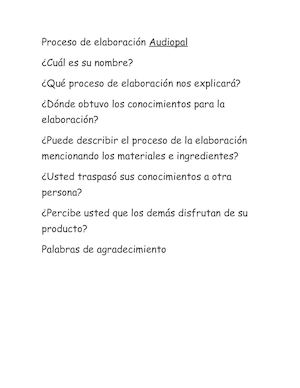 Proceso De Elaboración Audiopal