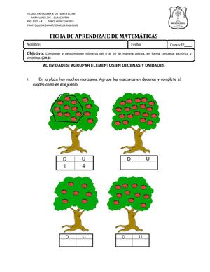 227690207 Ficha De Unidades Y Decenas