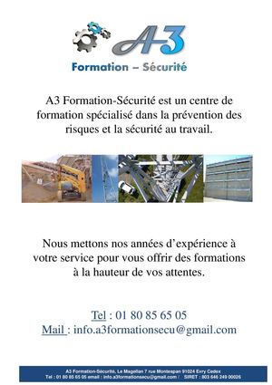 A3 Formation Sécurité CATALOGUE DE FORMATION