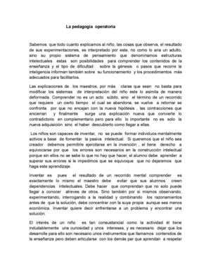 La Pedagogía Operatoria