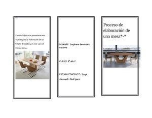 Proceso De Elaboración De Una Mesa