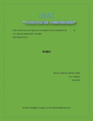 foro sobre las expresiones algebraicas