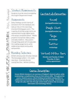 Honors British Literature 2015-2016