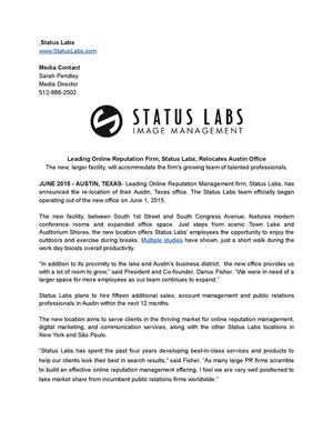 Status Labs Press Release 1