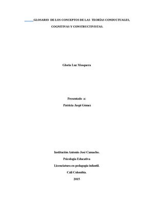 Glosario De Psicologia Educativa