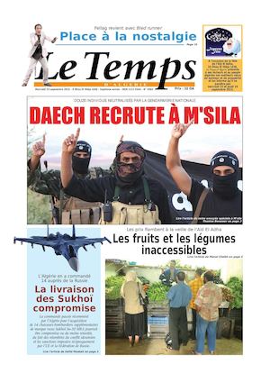 Le Temps d'Algérie Edition du Mercredi 23 Septembre 2015