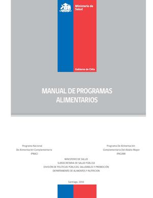 Manual Programas Alimentarios de Chile Ministerio de Salud