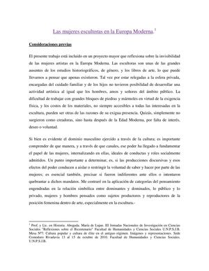 Mujeres Escultoras en la Modernidad Clasica Europea